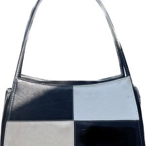 Purse with black white cream squares